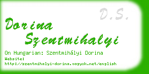 dorina szentmihalyi business card